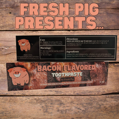Fresh Pig Bacon Toothpaste – Funny Gag Gift for Bacon Lovers (Fluoride Free)