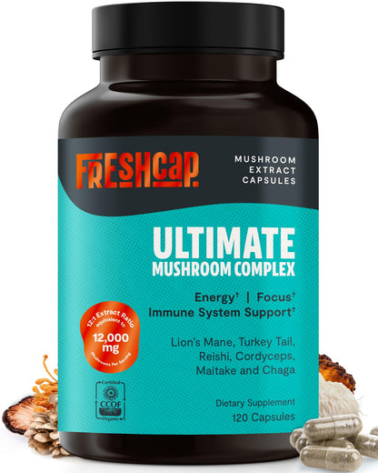 FreshCap Mushrooms Ultimate Mushroom Complex 12,000mg | 120 Capsules