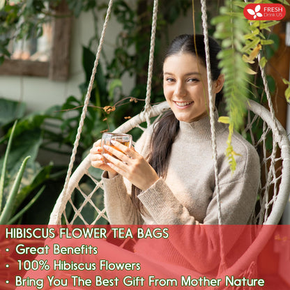 FRESHDRINKUS Premium 30 Hibiscus Flower Tea Bags – 100% Natural & Pure