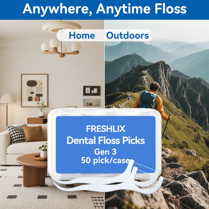 FRESHLIX Dental Floss Picks - 500 Count Gen 3 for Adults & Kids