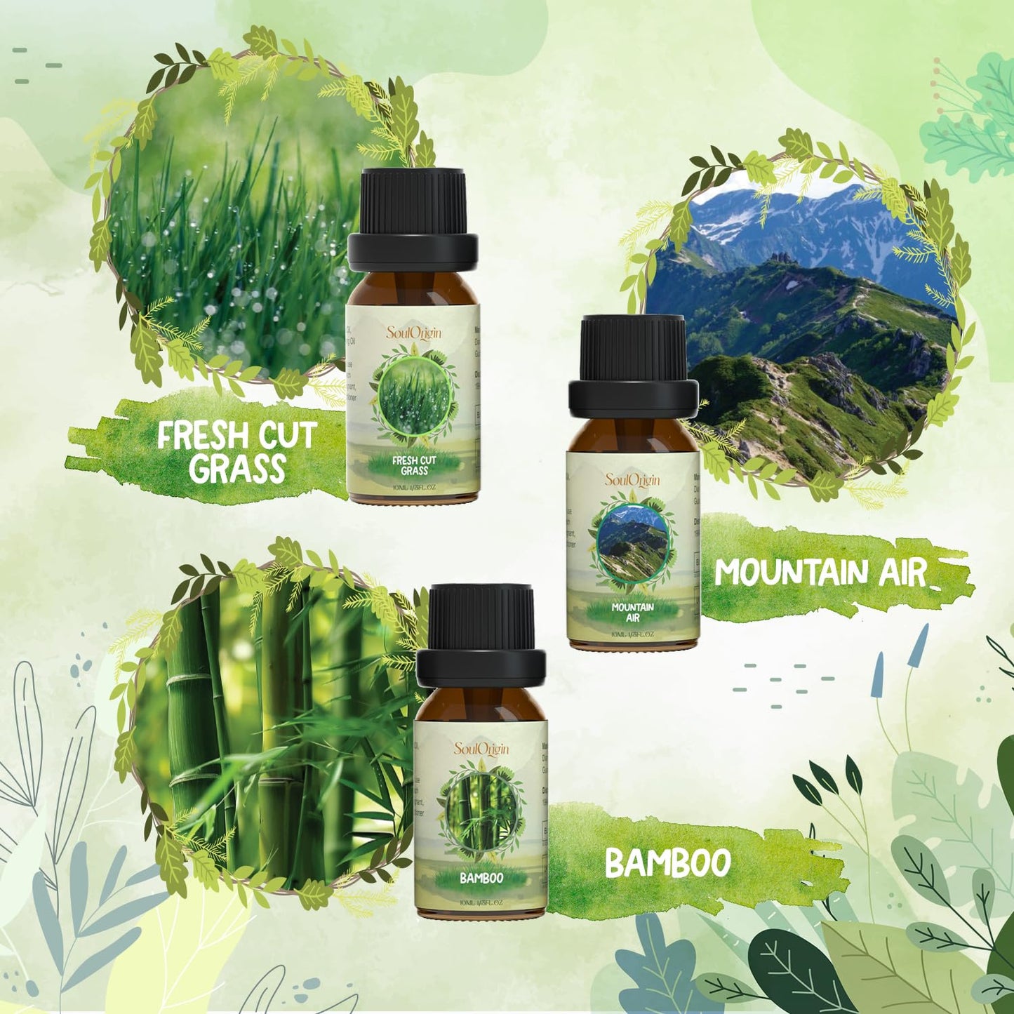 Soulorigin Nature Fragrance Oils Set – Essential Oil Gift for Diffusers & Candle Making