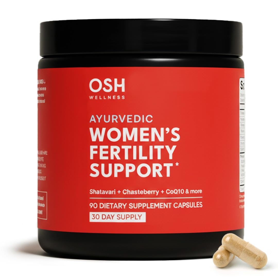 Freshly Moms Ayurvedic Fertility Supplements for Women | Support Ovulation | Conception for Women | Egg Quality | Maca Root, Vitex, & Vitamins | Vegan | 90 Capsules - OSH Wellness