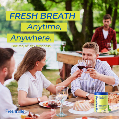Freshmile Travel Mouthwash Tablets for Smokers – Fluoride & Alcohol-Free, Mint