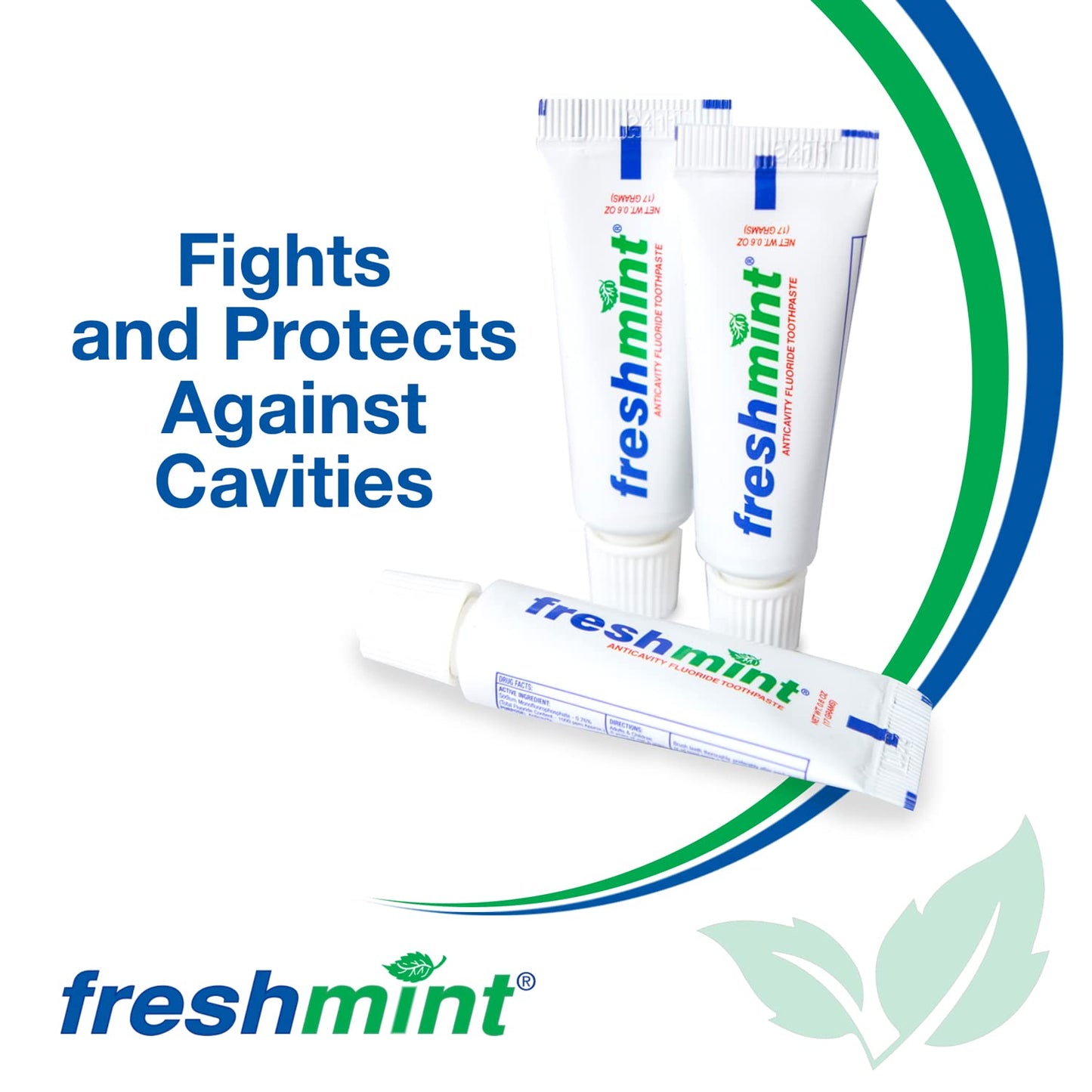Freshmint 0.6 oz Anticavity Toothpaste - 144 Tubes (Travel Size), Vegan