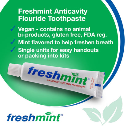 144 Tubes Freshmint® 1.5oz Anticavity Fluoride Toothpaste – No Boxes