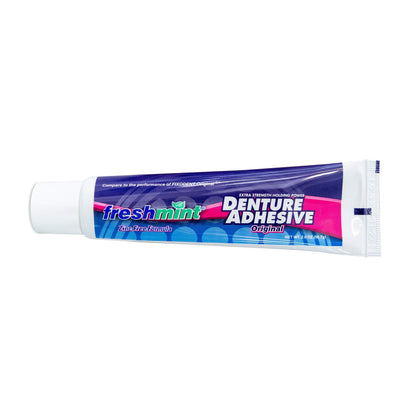 Freshmint 6 Tubes Denture Adhesive 2 oz - Zinc-Free with Beeswax