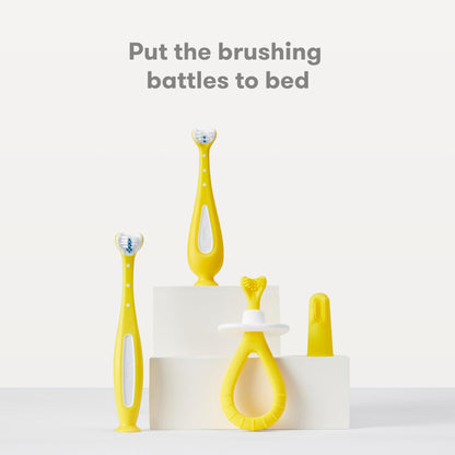 Frida Baby Grow-with-Me Training Toothbrush Set – 6-18 Months | BPA-Free | Yellow