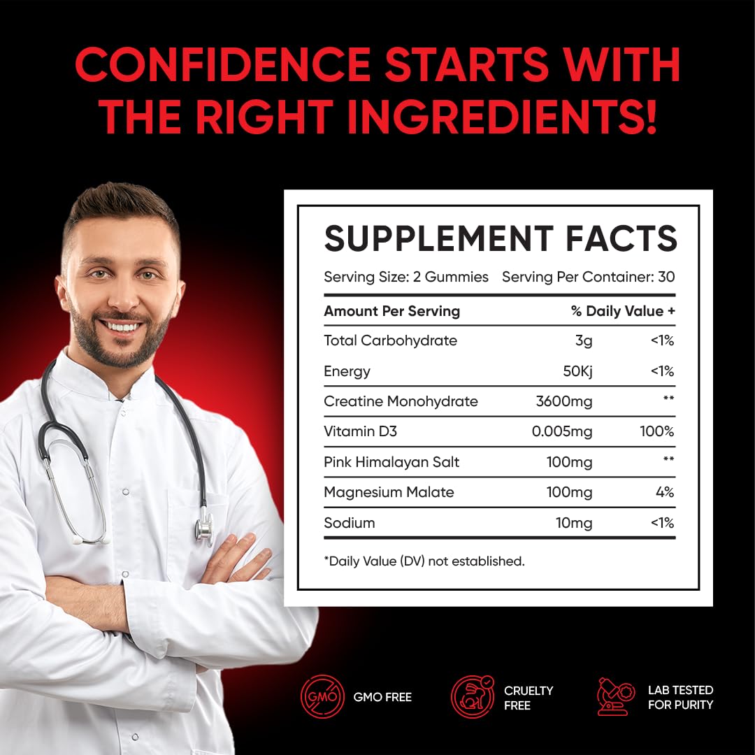 Friend of Dorothy Creatine Gummies – Sugar Free Chewable Creatine Monohydrate with Electrolytes (60 Gummies)