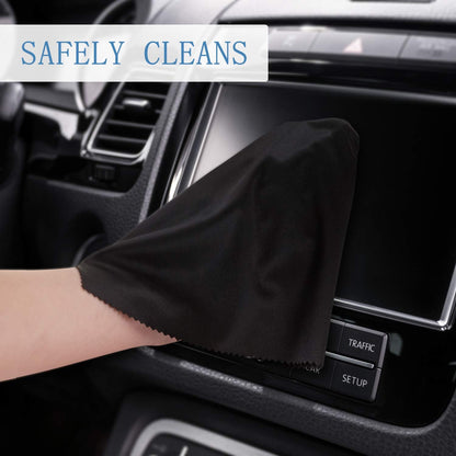 Frienda 12-Pack Large Microfiber Cleaning Cloths – 12x12 inch for Glasses, Screens & Electronics (Black, White, Gray, Royal Blue)