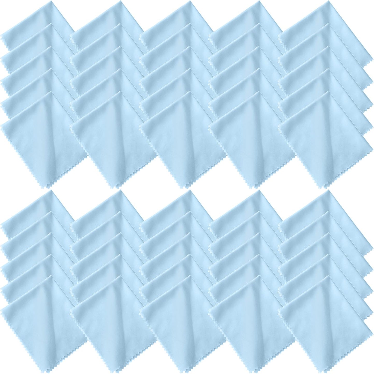 Frienda 50 Pcs Microfiber Cleaning Cloths for Glasses – 7x6 Inch Lens & Screen Cleaning (Blue)