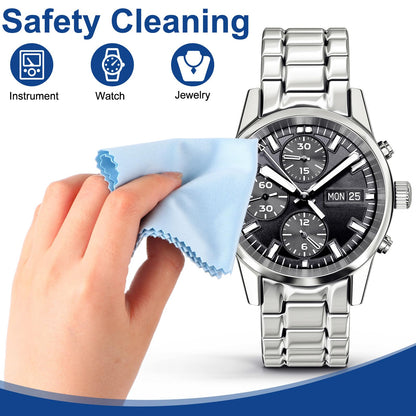 Frienda 50 Pcs Microfiber Cleaning Cloths for Glasses – 7x6 Inch Lens & Screen Cleaning (Blue)