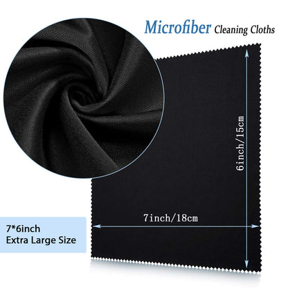 Frienda 50 Pcs Microfiber Cleaning Cloths for Glasses  7x6 in Bulk (Black)