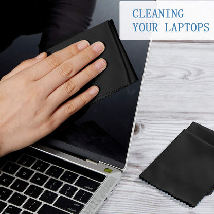 Frienda 50 Pcs Microfiber Cleaning Cloths for Glasses  7x6 in Bulk (Black)