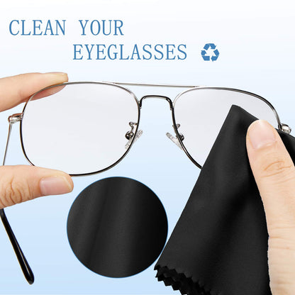 Frienda 50 Pcs Microfiber Cleaning Cloths for Glasses  7x6 in Bulk (Black)