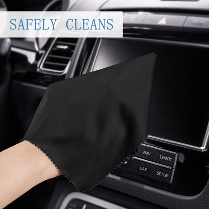 Frienda 50 Pcs Microfiber Cleaning Cloths for Glasses  7x6 in Bulk (Black)