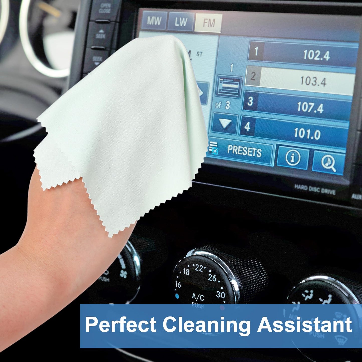Frienda 50 Pcs Microfiber Cleaning Cloths for Glasses – 7x6 in Lens & Screen Cleaning (Light Color) Bulk Pack
