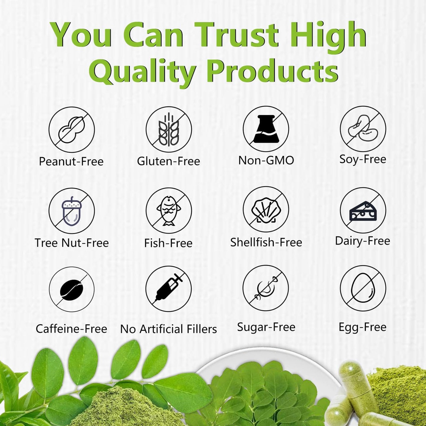 Organic Moringa Capsules 1000mg | Antioxidant Superfood for Energy, Metabolism & Immune Support – Vegan, Non-GMO (60 Caps)