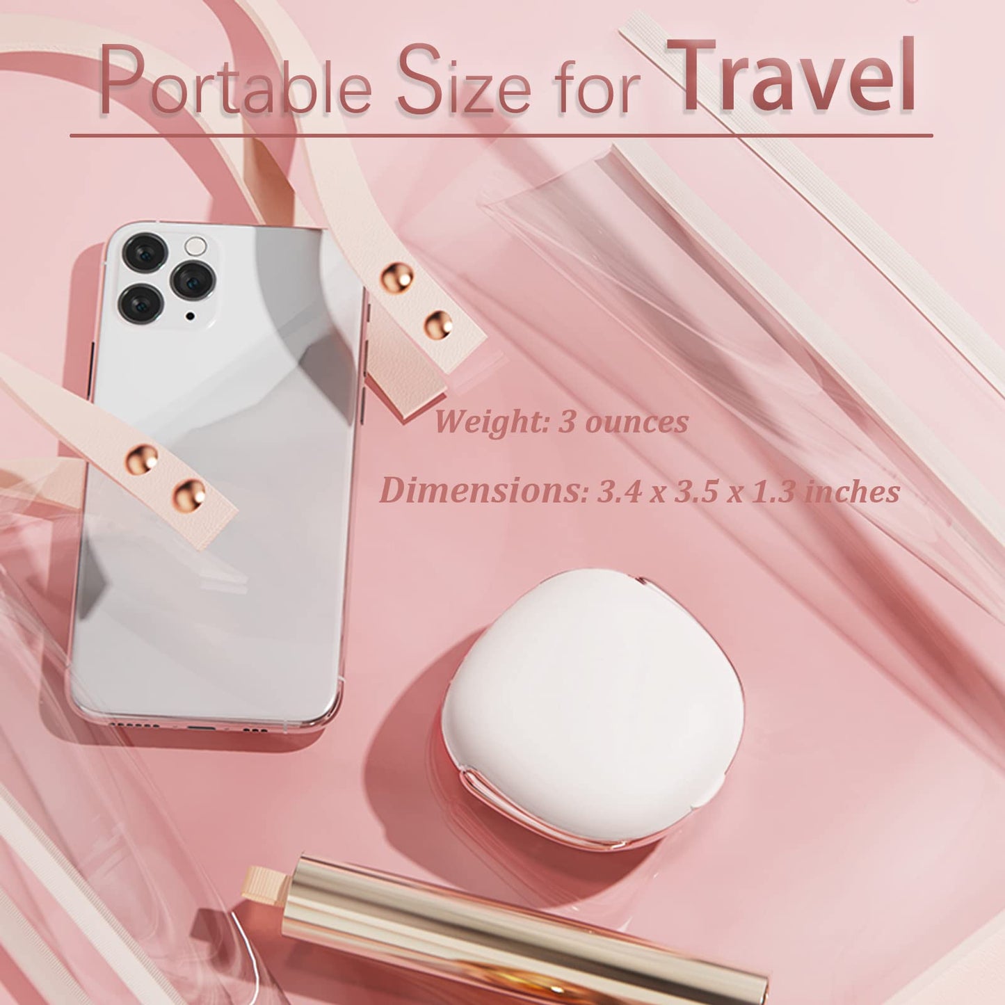 Portable Ultrasonic Contact Lens Cleaner with USB Charger & Soak Case Kit (White)