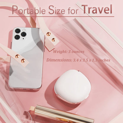 Portable Ultrasonic Contact Lens Cleaner with USB Charger & Soak Case Kit (White)