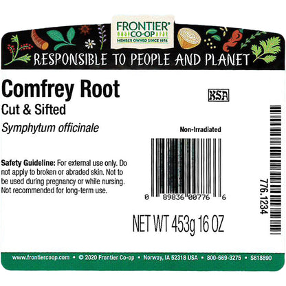 Frontier Co-op Dried Comfrey Root, 1lb – Kosher, Pure & Natural for Lotions, Creams & Hair Rinses