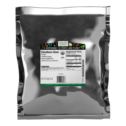 Frontier Co-op Eleuthero Root Powder - Organic Kosher 1 lb Bulk Bag | Eleutherococcus senticosus