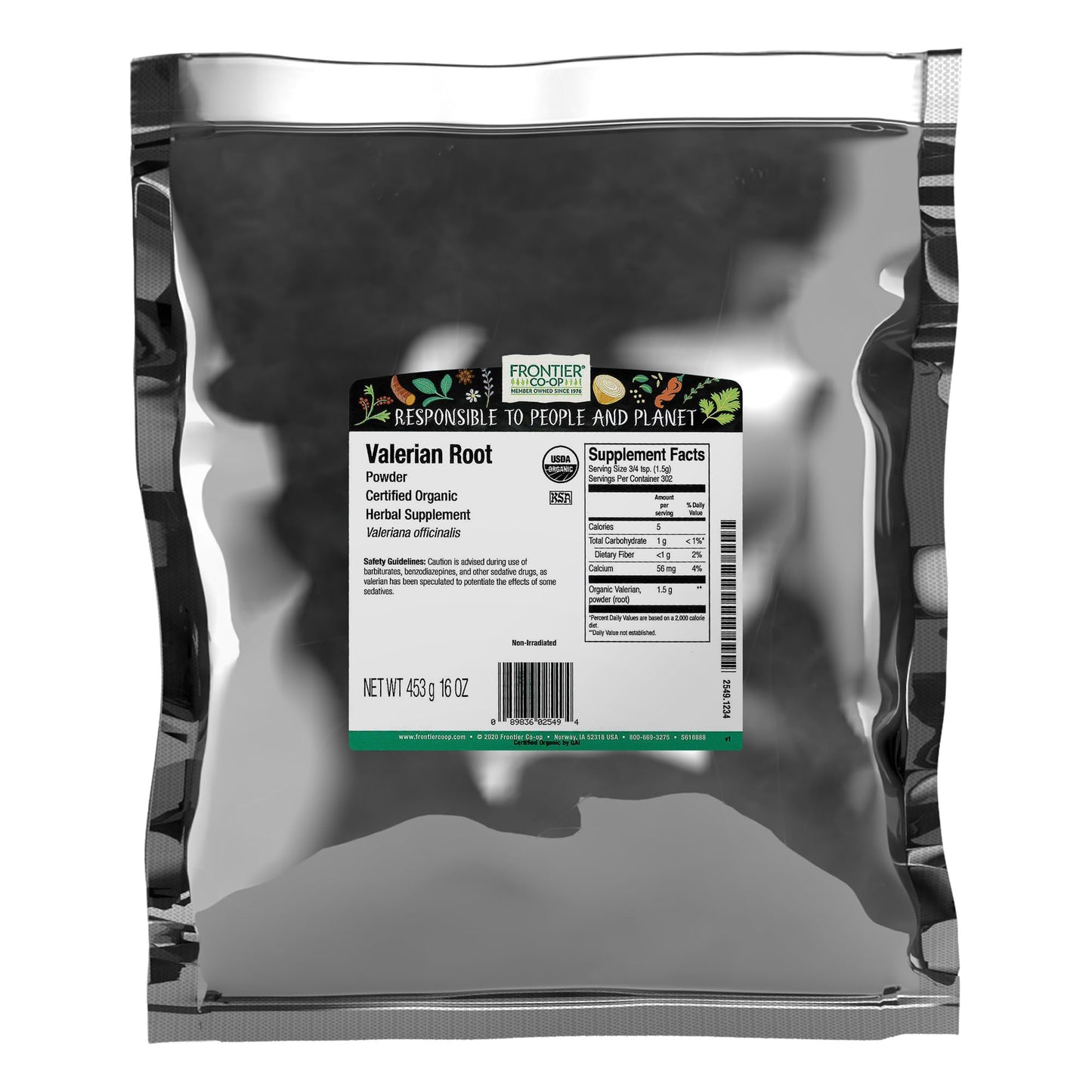 Frontier Co-op Organic Valerian Root Powder | 1lb Bulk Bag | Kosher