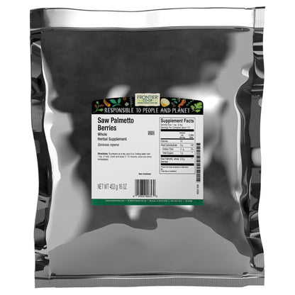 Frontier Co-op Saw Palmetto Berries 1lb Bulk Bag – Whole, Wildcrafted, Rich in Fatty Acids