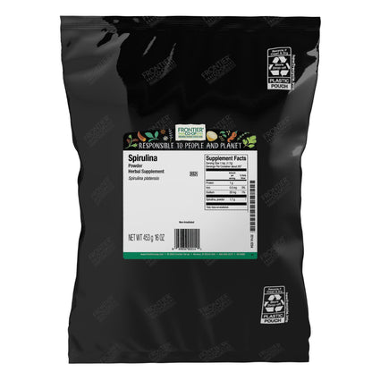 Frontier Co-op Spirulina Powder, Kosher, Non-Irradiated | 1 lb Bulk Bag | Spirulina platensis Geitler