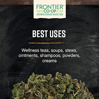 Frontier Co-op Organic Nettle Leaf, Cut & Sifted for Nettle Tea — Kosher, 16 oz (Pack of 2) BritishVita | Premium UK Vitamins & Wellness Supplements