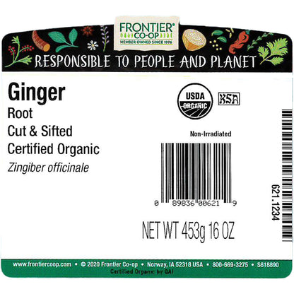 Bulk Ginger Root, Cut & Sifted, 16 oz - Frontier Organic Ginger | Frontier Natural Products