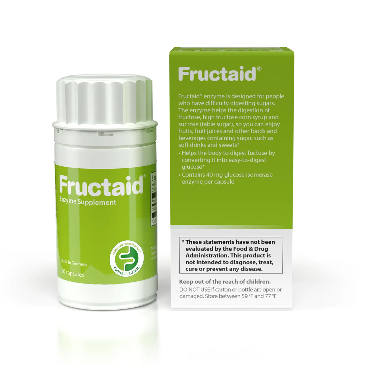 Fructaid Enzyme Supplement - 90 Capsules | Digest Fructose Easily, Gluten-Free & Lactose-Free BritishVita | Premium UK Vitamins & Wellness Supplements