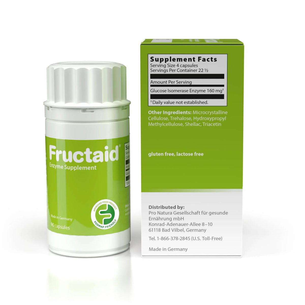 Fructaid Enzyme Supplement - 90 Capsules | Digest Fructose Easily, Gluten-Free & Lactose-Free BritishVita | Premium UK Vitamins & Wellness Supplements