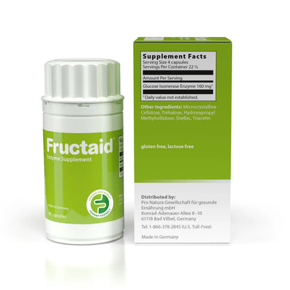Fructaid Enzyme Supplement - 90 Capsules | Digest Fructose Easily, Gluten-Free & Lactose-Free BritishVita | Premium UK Vitamins & Wellness Supplements