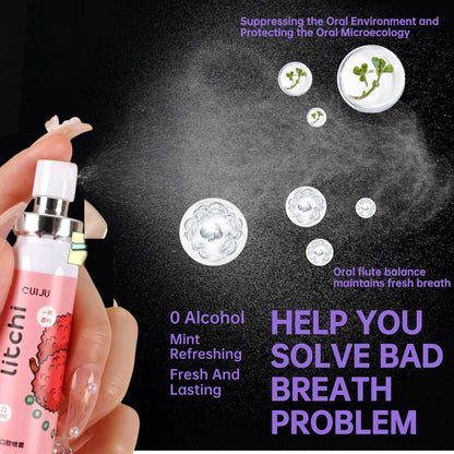 Fruit Oral Breath Spray - Natural Fresh Breath, Portable Dry Mouth Spray for Bad Breath