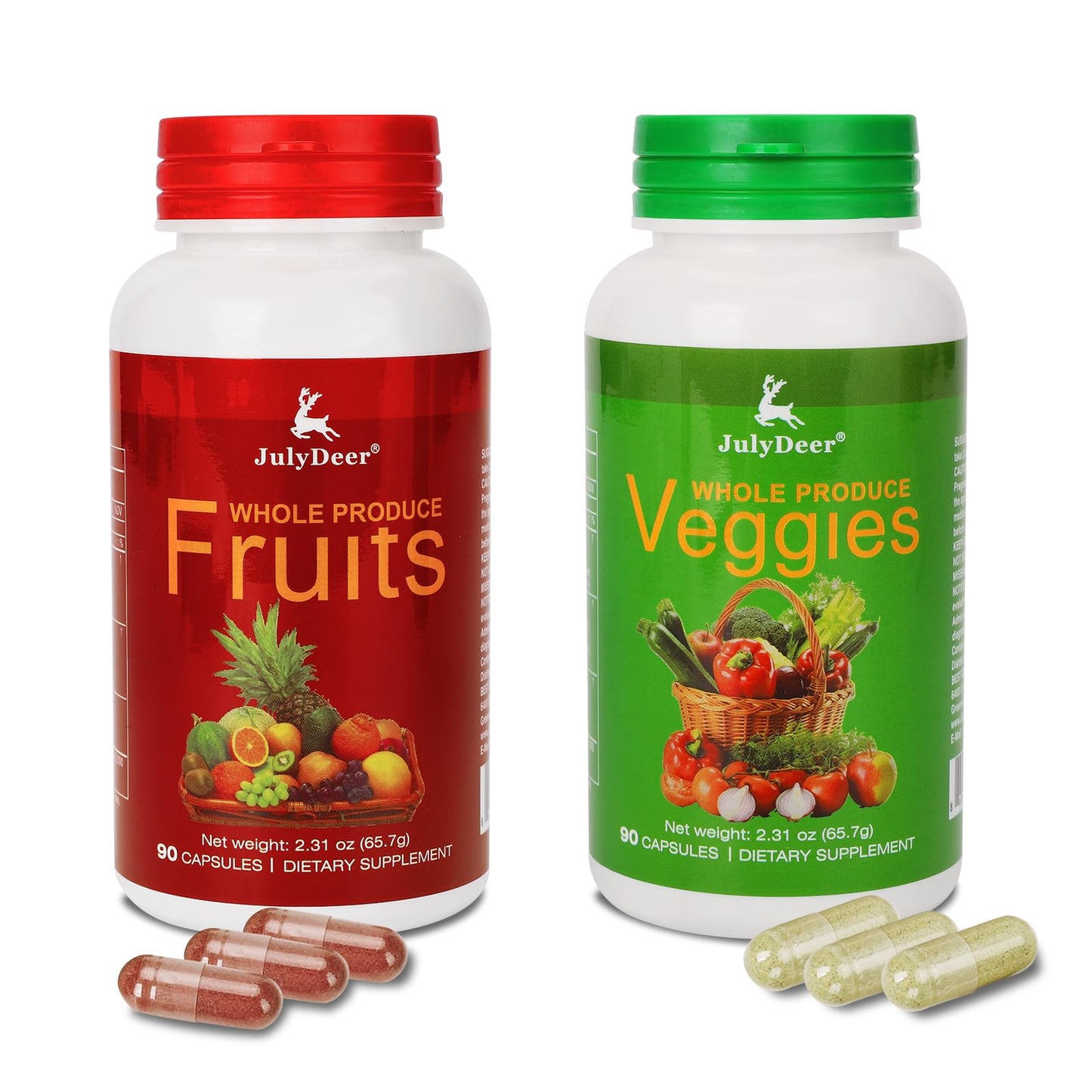 Fruit & Veggies Supplement – 2 Bottles (180 Vegetarian Capsules) | Balance of Natural