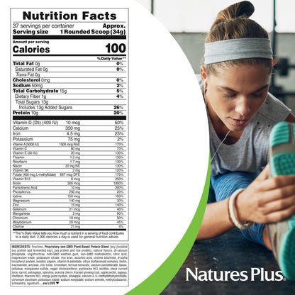 NaturesPlus FRUITEIN Banana Orange Creme Shake – 2.8 lb, 10 g Plant-Based Protein, 37 Servings