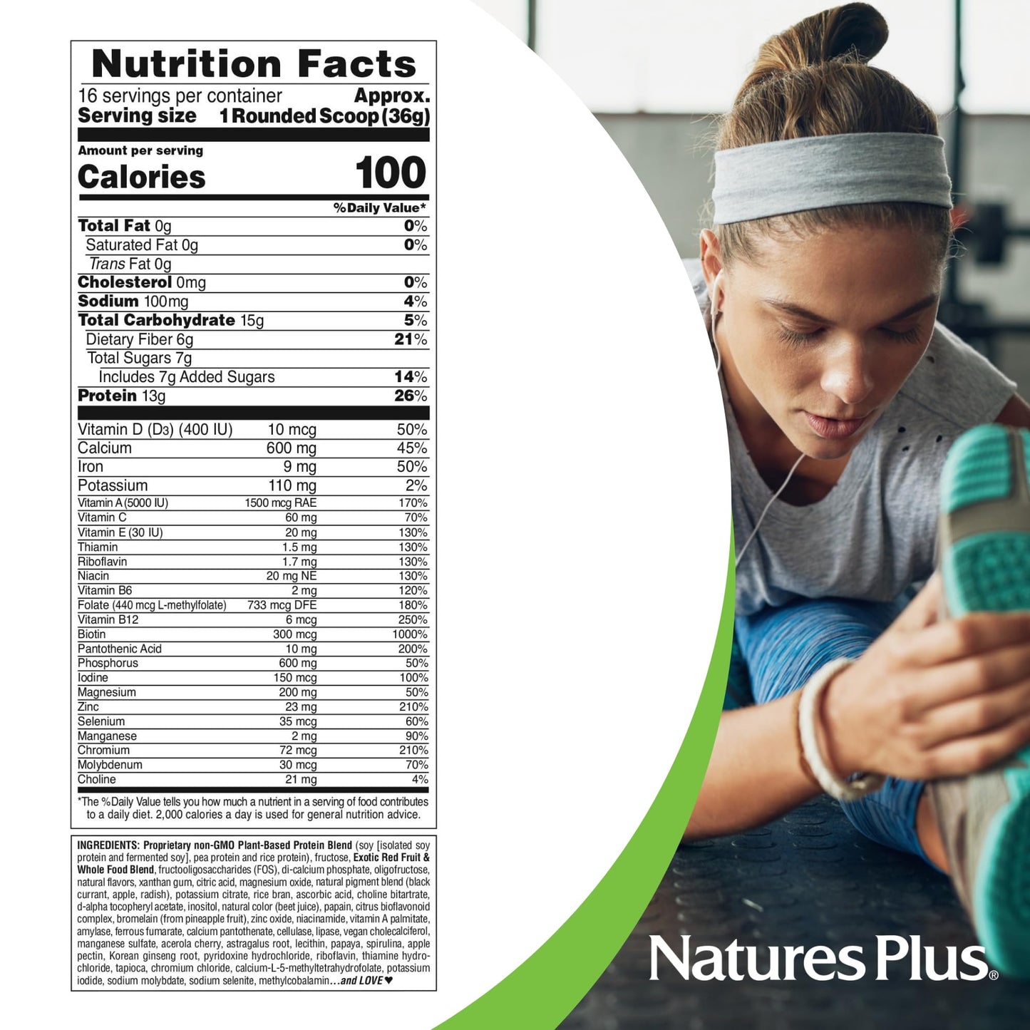 FRUITEIN Exotic Red Fruit Shake – 13 g Plant-Based Protein per Serving