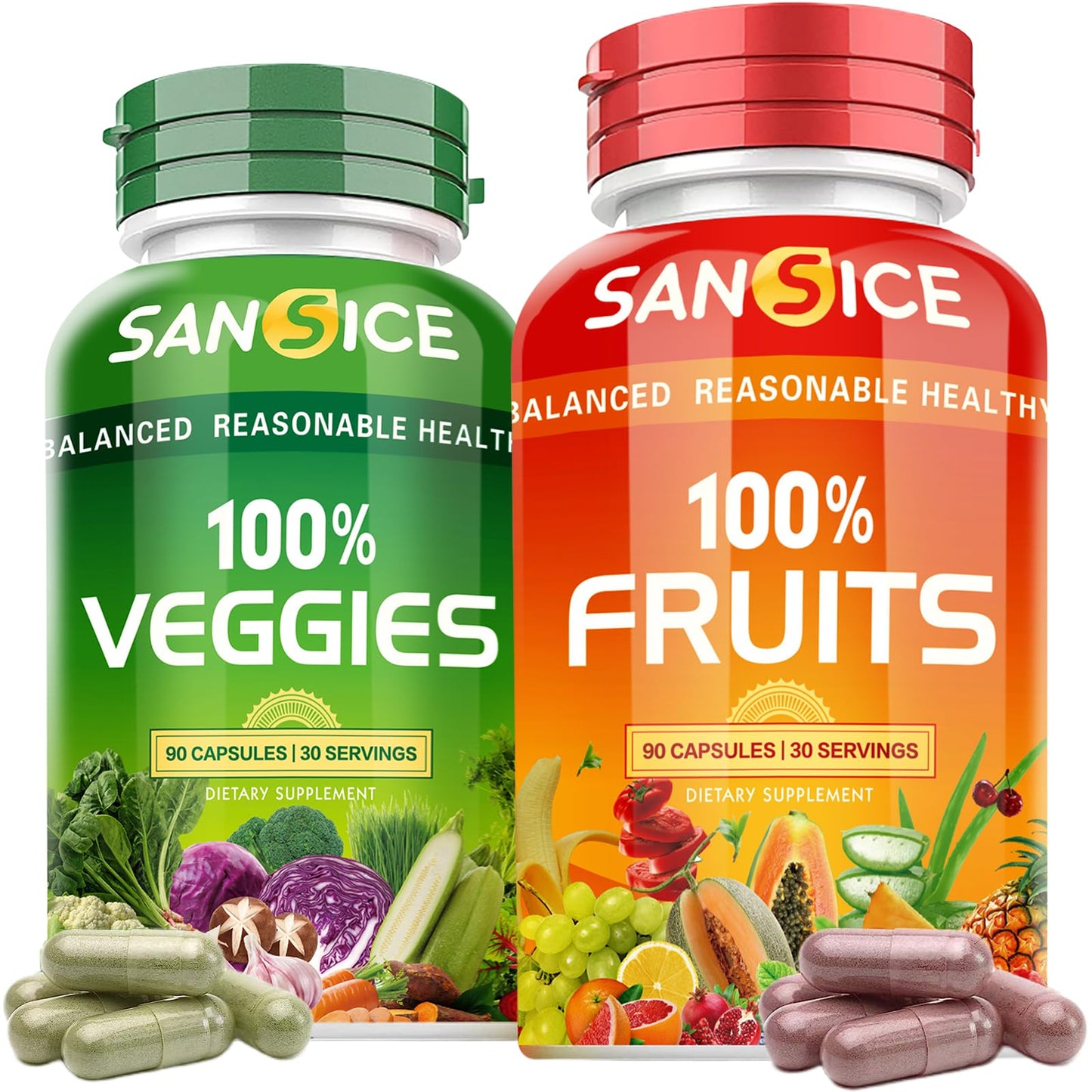Fruits & Veggies Supplement – Natural Fruit & Vegetable Vitamins for Women, Men & Kids | Soy Free & Non-GMO