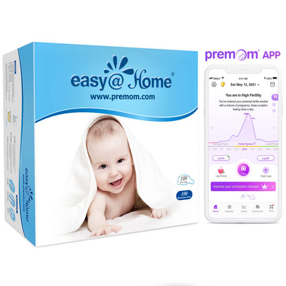 Easy@Home Ovulation Test Strips 100 Pack with Premom App – Ovulation Predictor Kit (FSA Eligible)