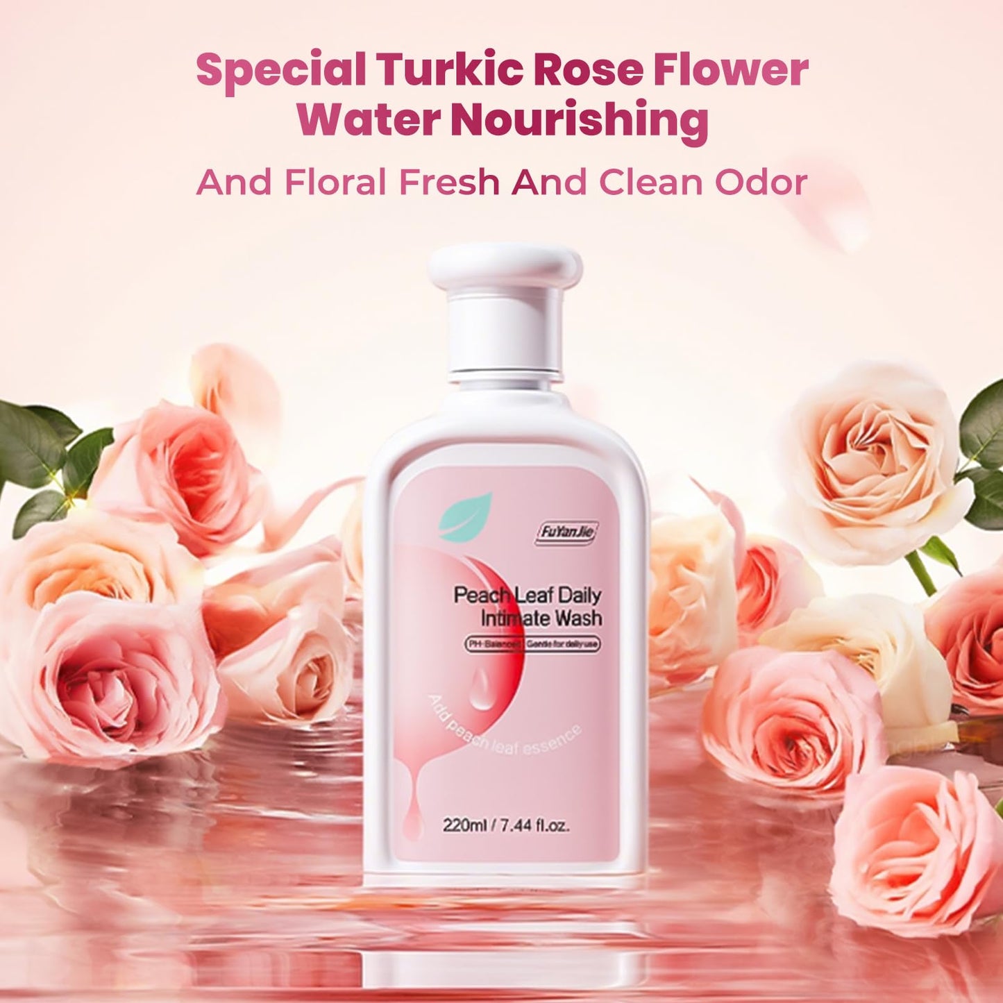 fu yan jie Peach Leaf Feminine Wash — pH-Balanced, Hydrating & Gentle Hygiene (220ml)