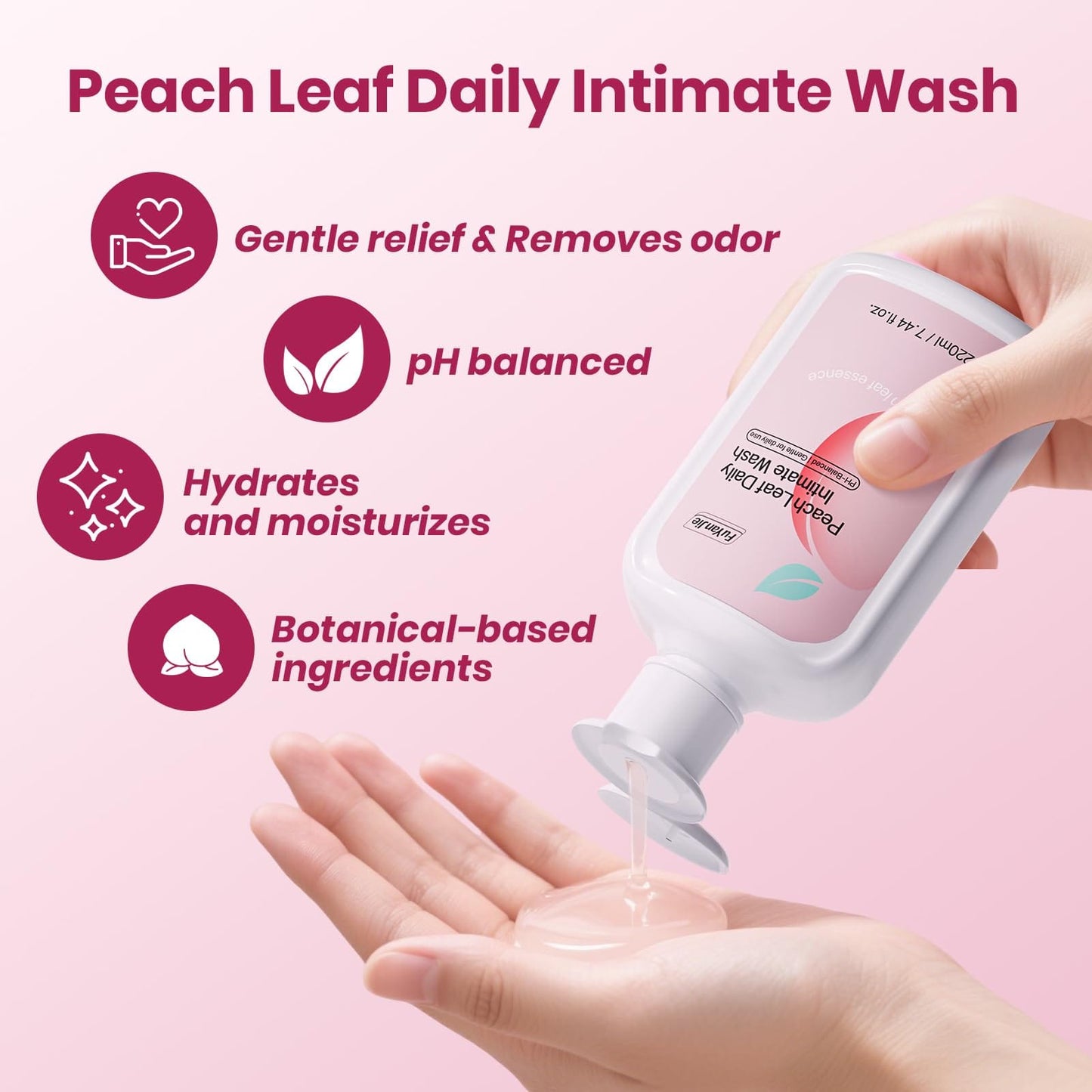 fu yan jie Peach Leaf Feminine Wash — pH-Balanced, Hydrating & Gentle Hygiene (220ml)