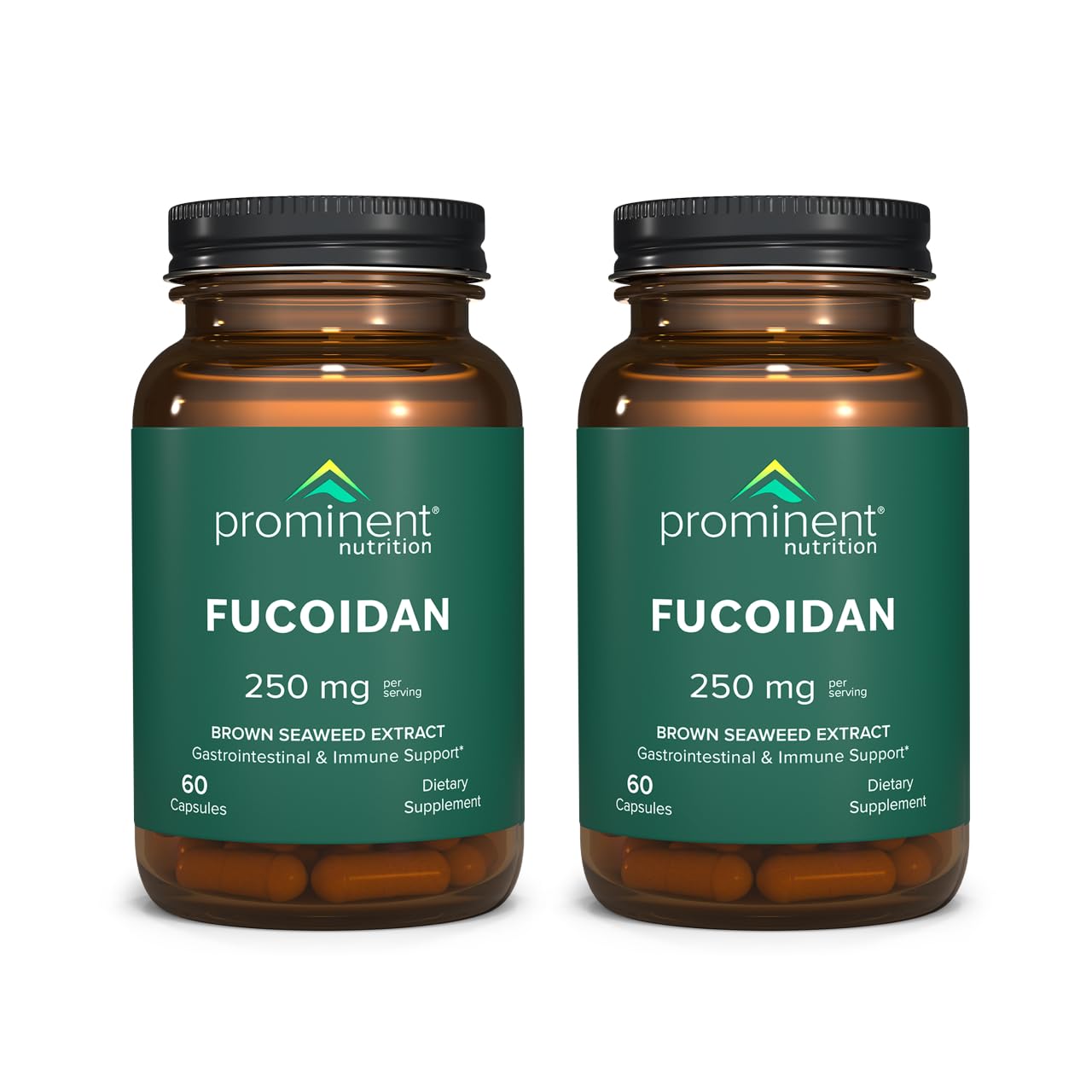 Prominent Nutrition Fucoidan Gut Health & Immune Support Supplement – 250mg, 60 Count – Premium Brown Seaweed Extract – 2 Pack