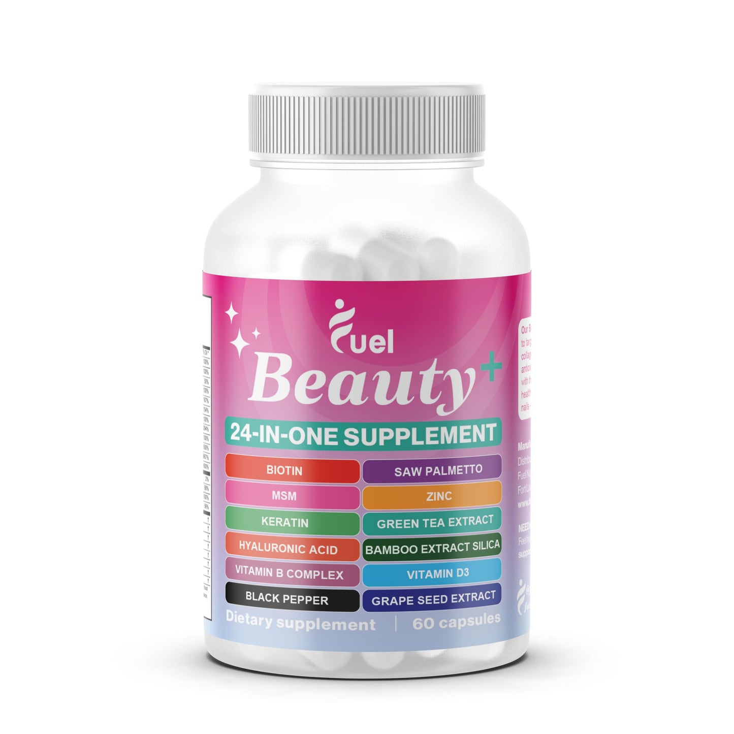 Fuel Beauty+ 24-in-1 Hair, Skin & Nails Vitamins for Women – 60 Capsules