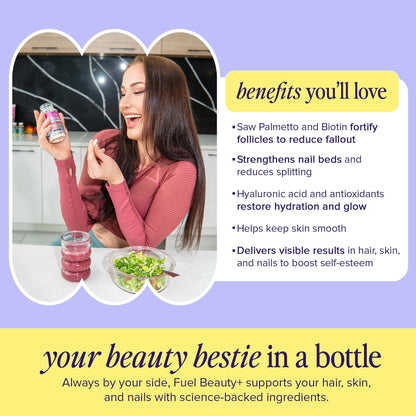 Fuel Beauty+ 24-in-1 Hair, Skin & Nails Vitamins for Women – 60 Capsules