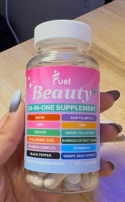Fuel Beauty+ 24-in-1 Hair, Skin & Nails Vitamins for Women – 60 Capsules