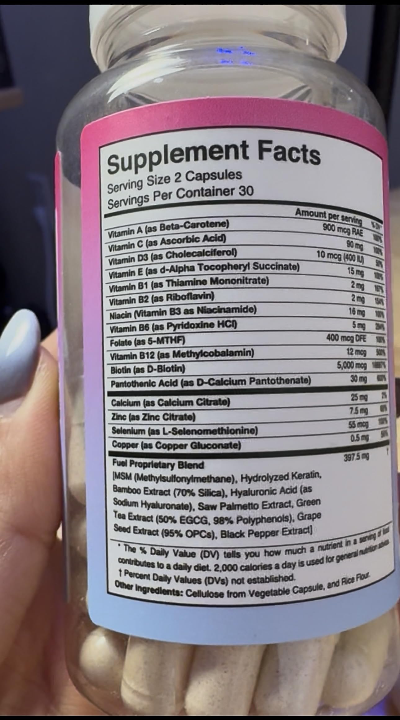 Fuel Beauty+ 24-in-1 Hair, Skin & Nails Vitamins for Women – 60 Capsules