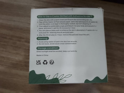 Organic Castor Oil Pack Wrap - Self-Adhesive & Reusable
