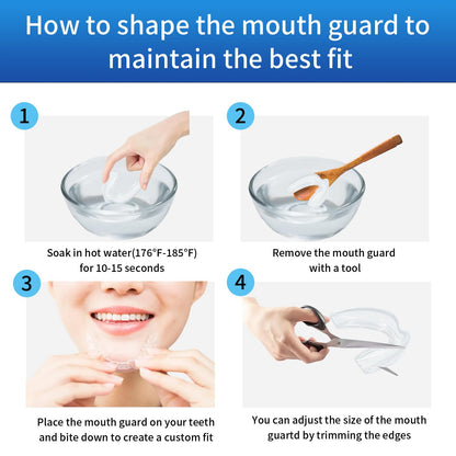 Fullaye Mouth Guard for Teeth Grinding at Night - Food-Grade & Comfortable Safety Mouth Guard (4 Packs)