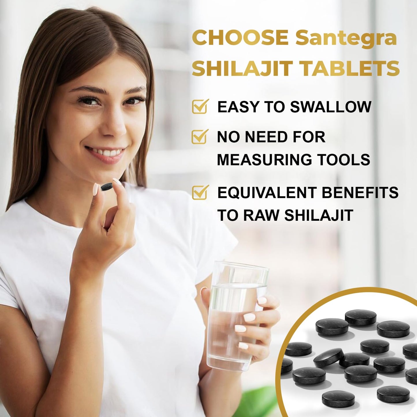 30,000 MG Shilajit Tablets — 100% Pure Himalayan Shilajit, 120 Count