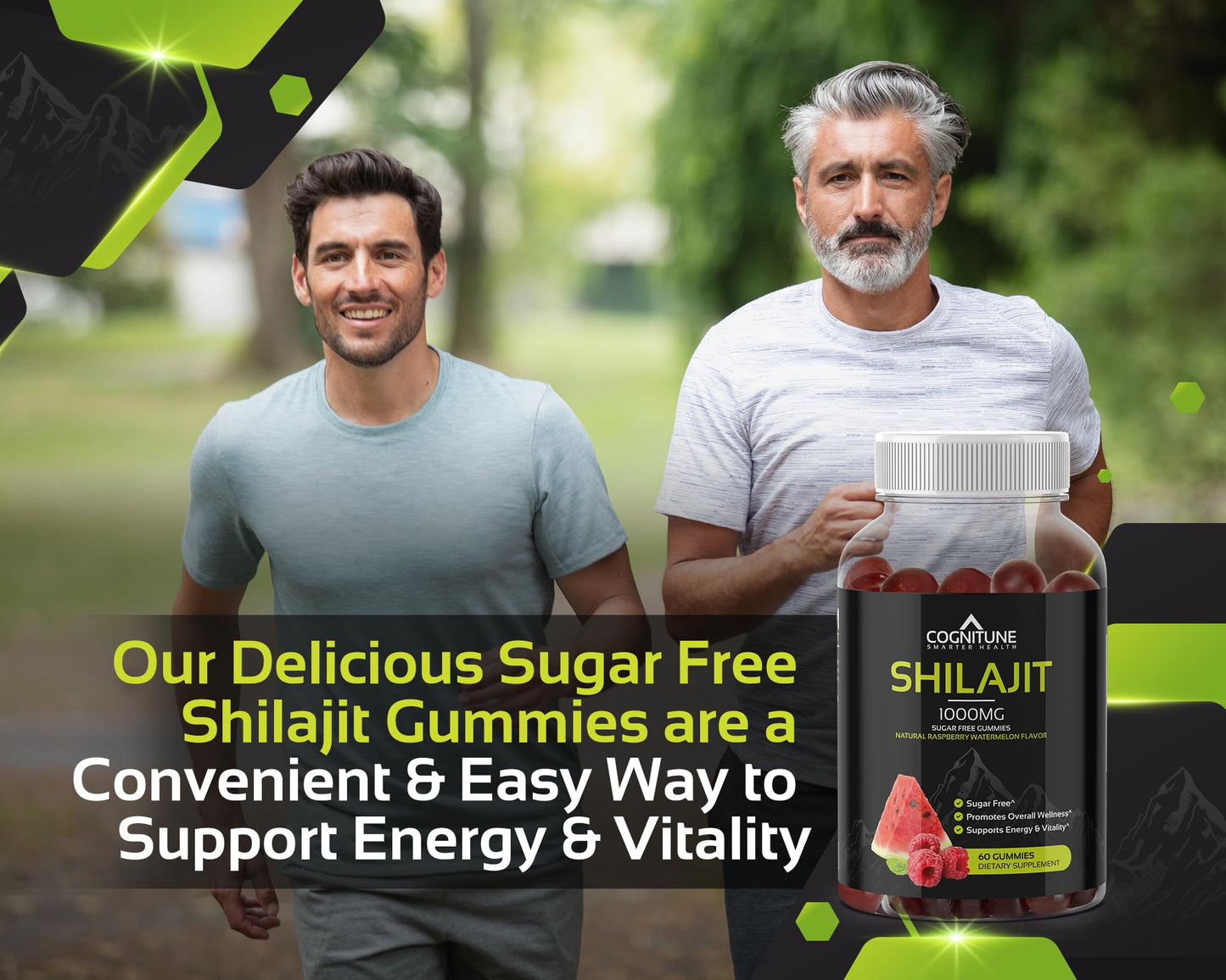 Shilajit Gummies 1000mg – Himalayan Shilajit with Fulvic Acid | Raspberry-Watermelon, Vegan, Sugar-Free